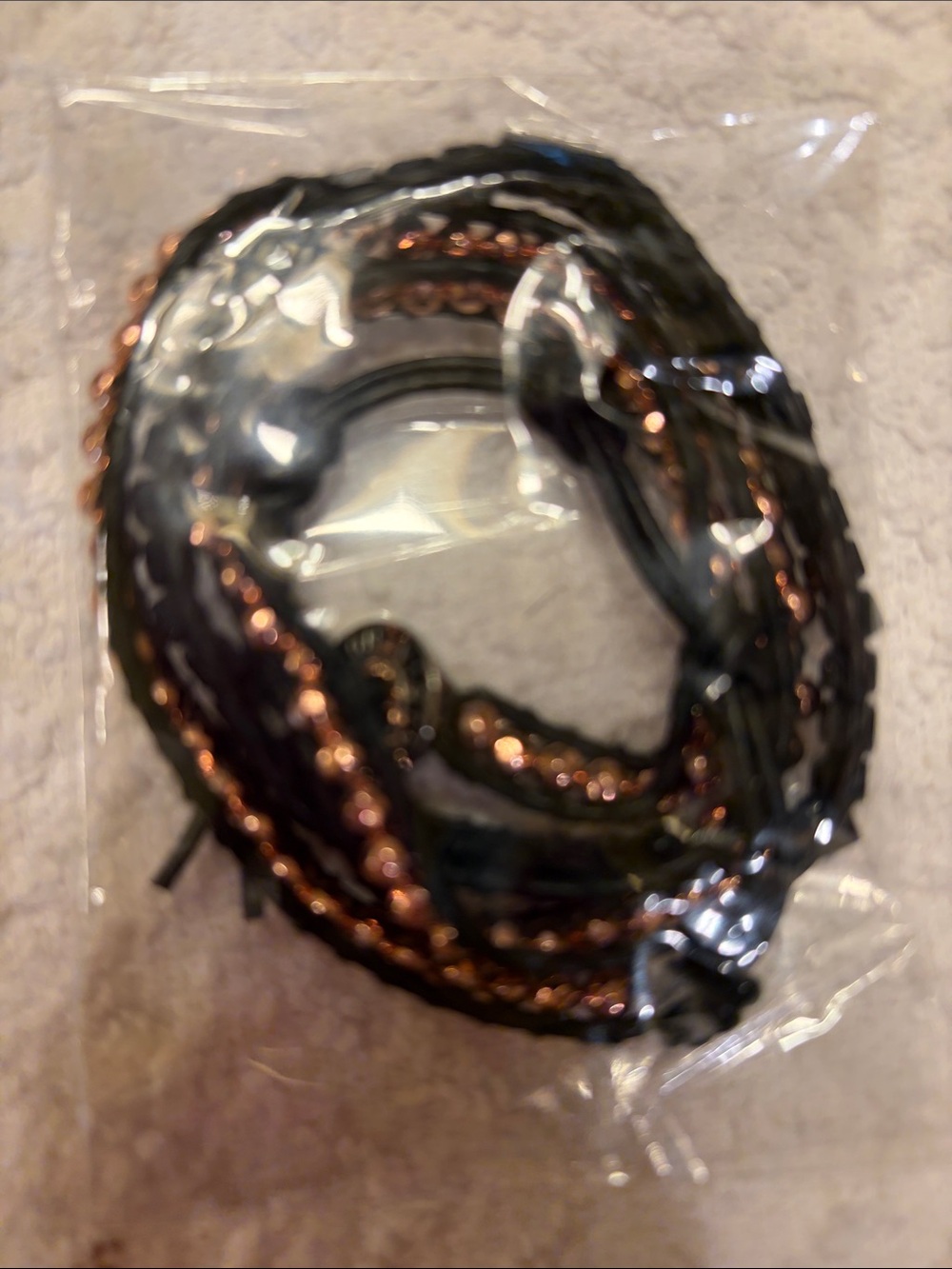Black and Copper Braided Wrap Bracelet - 
New Victoria Emerson